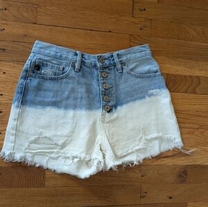 KanCan Button Fly Dye Dip Jean Cut Off  Shorts